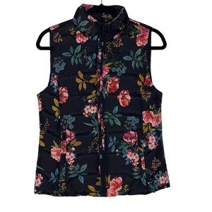 Loft Floral Puffer Vest Size XS New With Tags